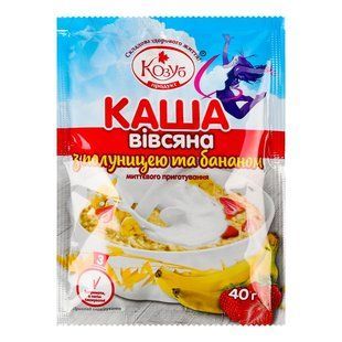 Каша вівсяна з полуницею та бананом Козуб, 40 г