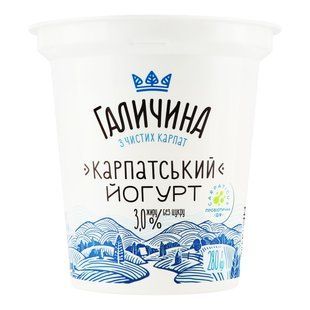 Йогурт 3% Без цукру Карпатський Галичина, 280 г