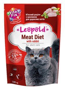 Корм для котів М'ясний раціон із кроликом Leopold, 100 г
