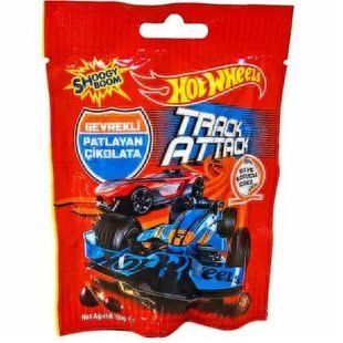 Шоколадні кульки Hot Wheels з хрустким рисом + вибухова карамель Shoogy Boom, 50 г