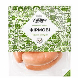 Сардельки Фірмові 1/г М'ясний хутір , 100 г