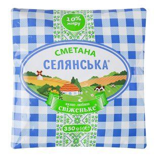 Сметана 10% Селянська, 350 г
