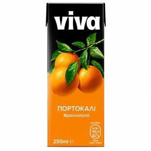 Напій соковий Апельсиновий Viva, 0.25 л