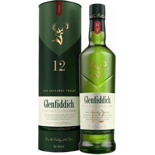 Віскі у тубусі 12 років витримки Glenfiddich, 0.7 л