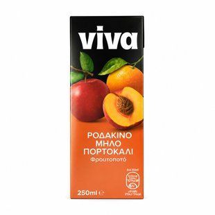 Напій соковий персик/яблуко/апельсин Viva, 0.25 л