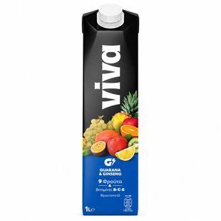 Напій соковий 9 фруктів гуарана та женшень Viva, 1 л