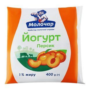 Йогурт 1% Персик Молочар, 400 г
