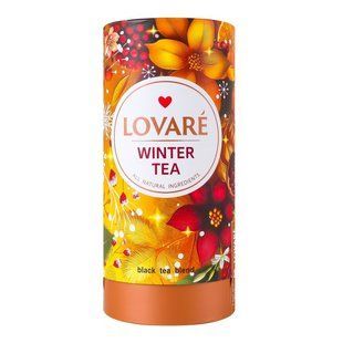 Чай листовий чорний з ароматом пітахаї тубус Winter Tea Lovare, 80 г