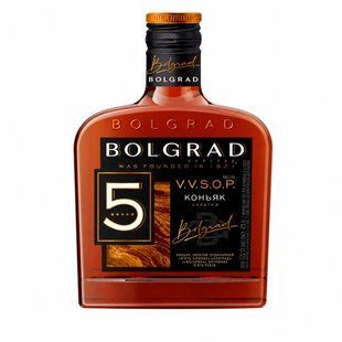 Бренді 40% виноградний витриманий 5 років VVSOP Bolgrad пл 0.25 л