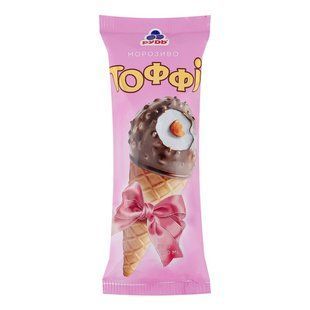 Морозиво ріжок тоффі Рудь, 70 г