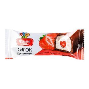 Сирок глазурований 15% з наповнювачем полуниця Фанні, 36г