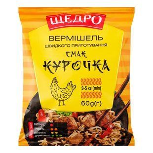 Вермішель швидкого приготування Курочка флоупак Щедро, 60 г