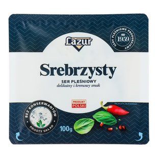 Сир 50% сріблястий з пліснявою Lazur, 100г