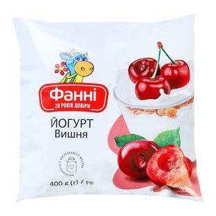Йогурт 1% Вишня Фанні, 400 г